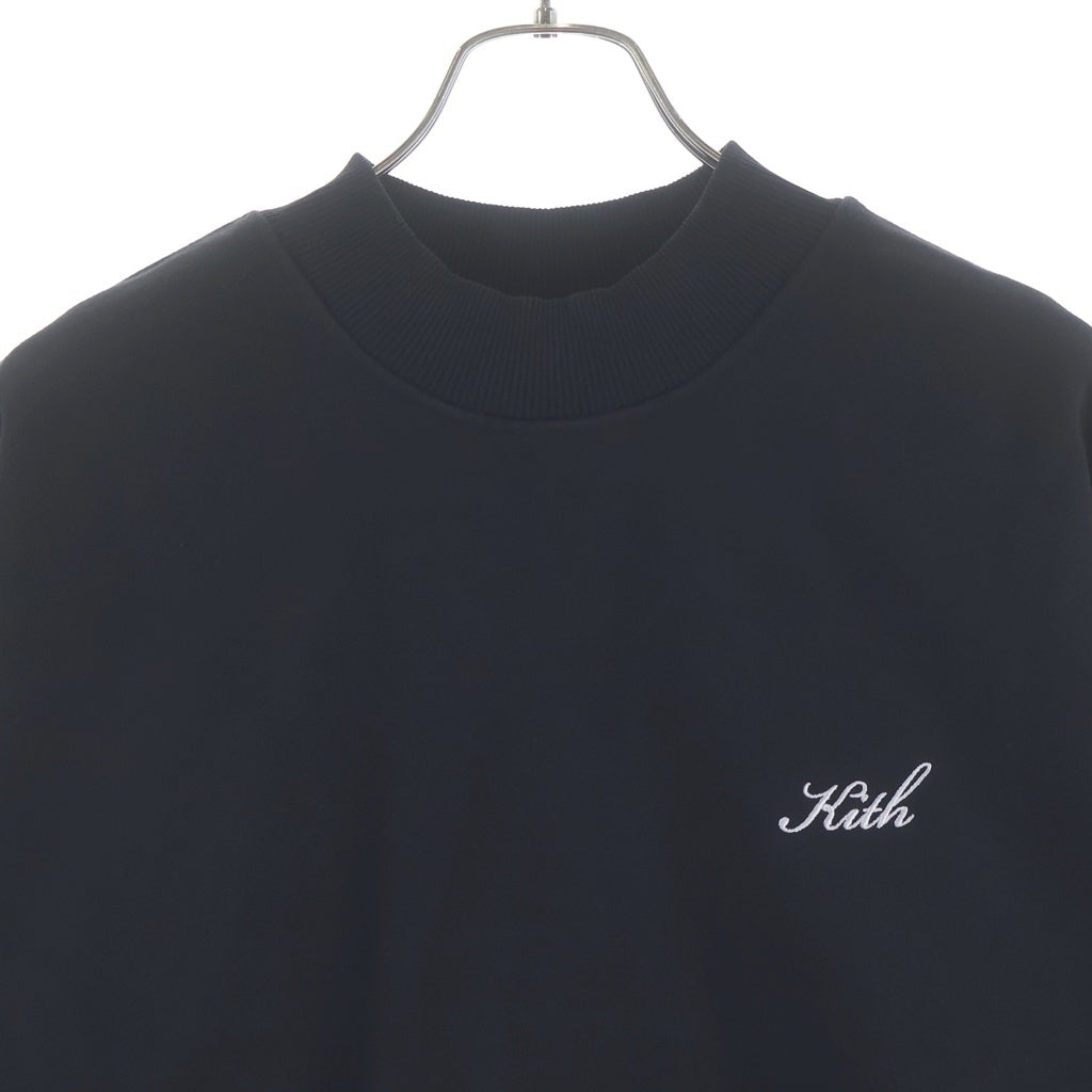 KITH(キス) Carlisle Mockneck Sweatshirt カーライル ロゴ刺繍 モックネック スウェットトレーナー ブラック KHM030151