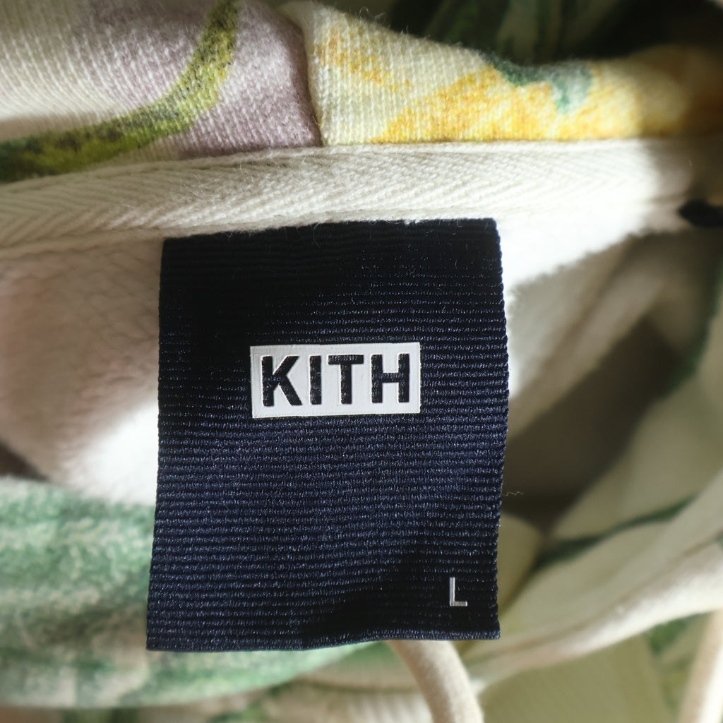 KITH(キス) Peony Print Hoodie ピオニープリント ロゴ刺繍 フラワー 総柄 スウェット プルオーバーパーカー マルチ KH2569