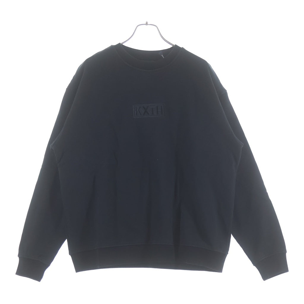 KITH(キス) 21AW Cyber Monday Crewneck サイバーマンデー ボックスロゴ刺繍 スウェットトレーナー ブラック KHM030147
