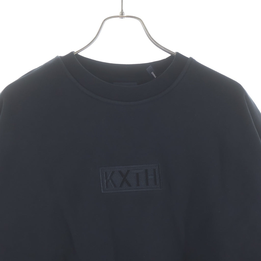KITH(キス) 21AW Cyber Monday Crewneck サイバーマンデー ボックスロゴ刺繍 スウェットトレーナー ブラック KHM030147
