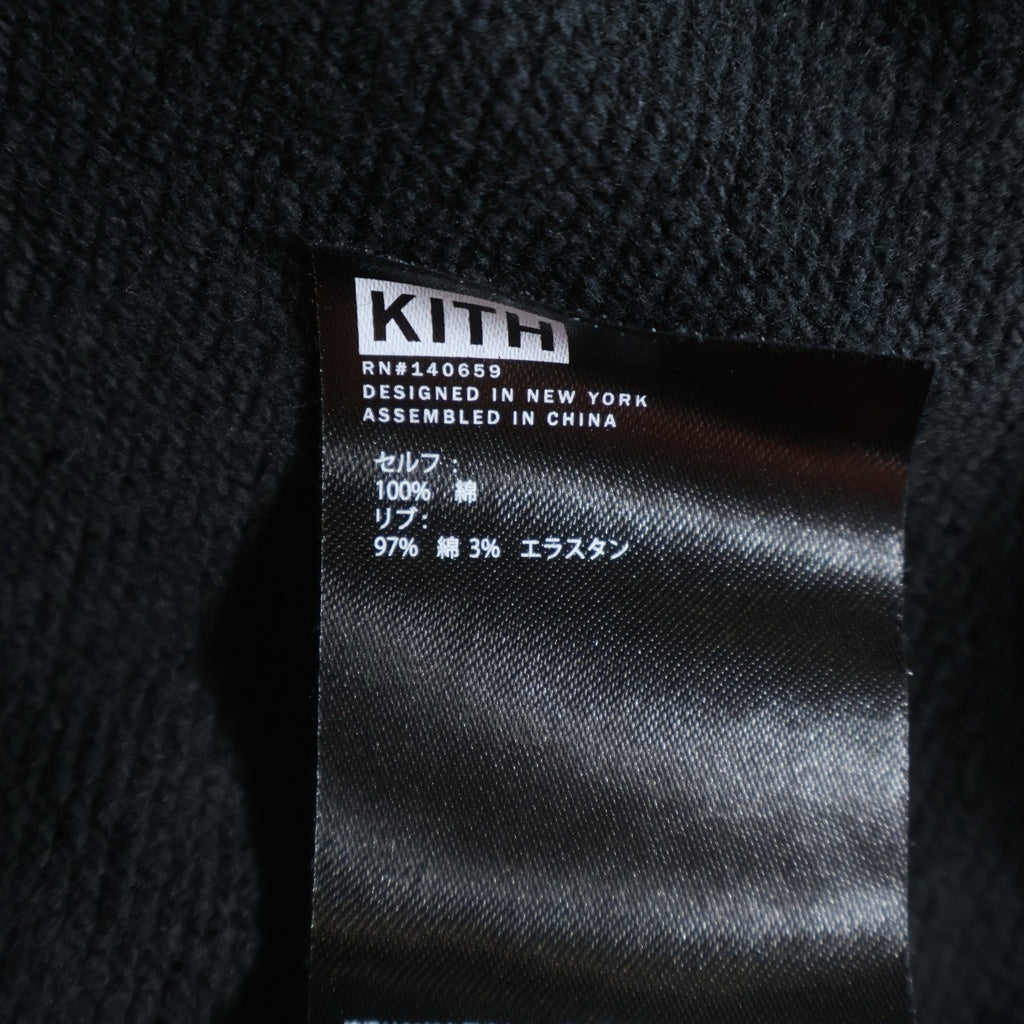 KITH(キス) 21AW Cyber Monday Crewneck サイバーマンデー ボックスロゴ刺繍 スウェットトレーナー ブラック KHM030147