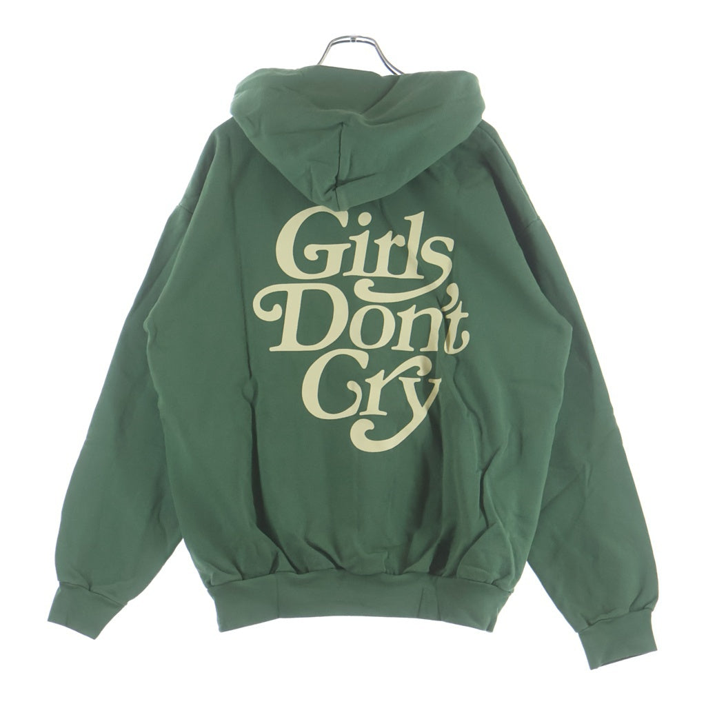 Girls Don't Cry(ガールズドントクライ) Logo Hoodie ロゴプリント スウェット プルオーバーパーカー グリーン