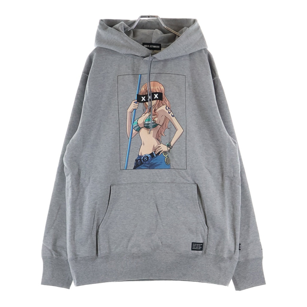 GOD SELECTION XXX(ゴッドセレクショントリプルエックス) 22AW ×Onepiece Nami Pullover Parka ワンピース ナミ スウェットプルオーバーパーカー グレー GX-A22-OPHD-01