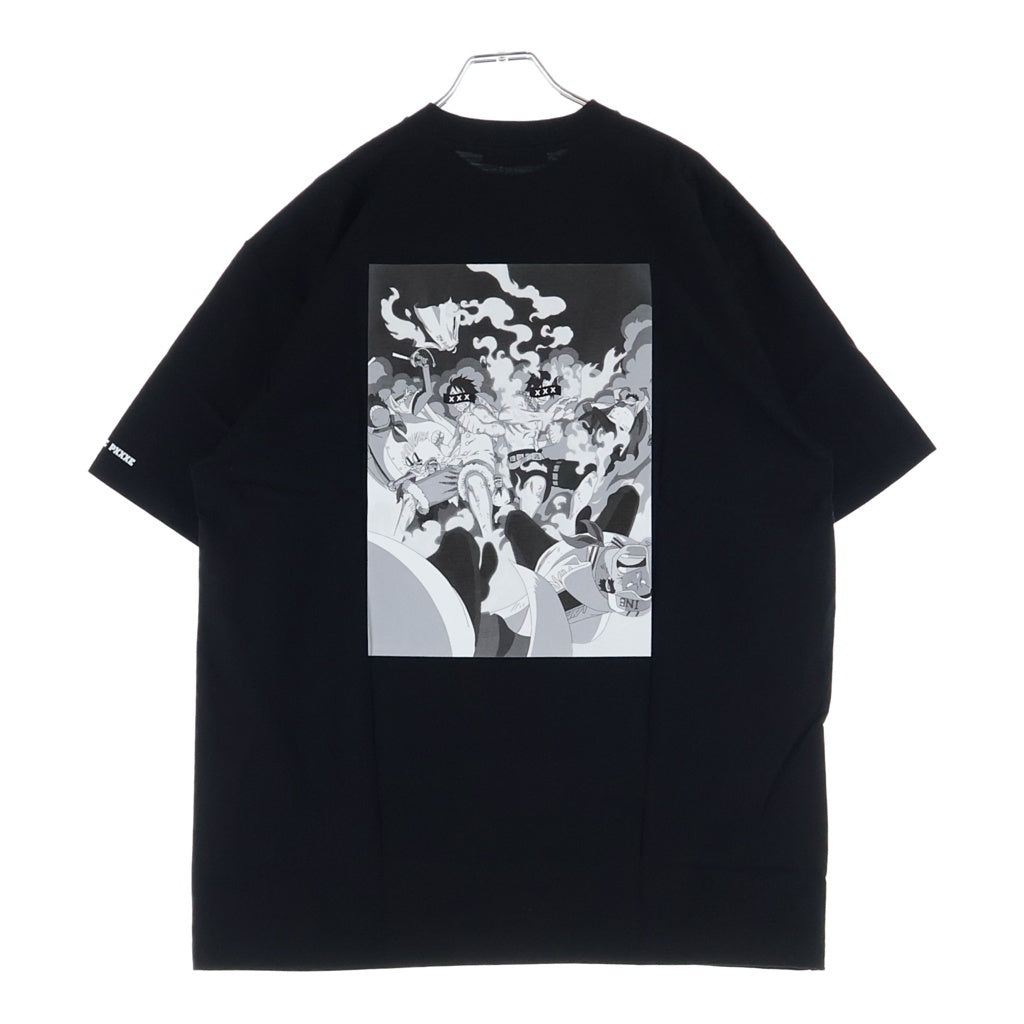 GOD SELECTION XXX(ゴッドセレクショントリプルエックス) 21SS ×Onepiece SS Tee ワンピース 麦わらの一味 海賊旗 半袖Tシャツ ブラック GX-S21-OPST-04