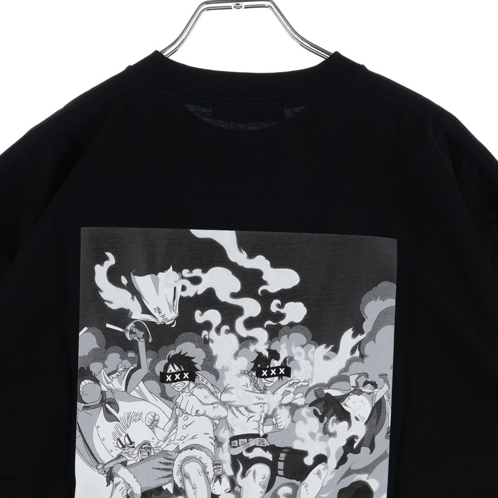 GOD SELECTION XXX(ゴッドセレクショントリプルエックス) 21SS ×Onepiece SS Tee ワンピース 麦わらの一味 海賊旗 半袖Tシャツ ブラック GX-S21-OPST-04
