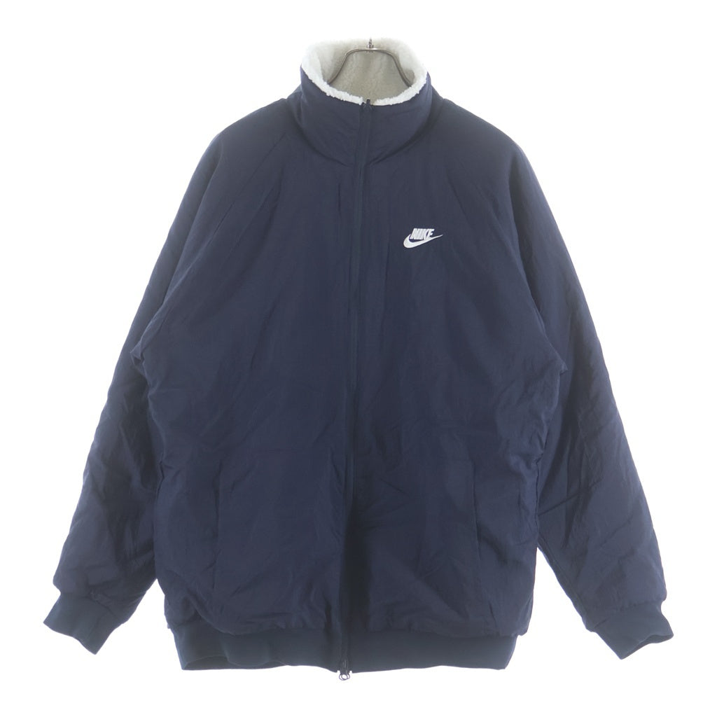NIKE(ナイキ) VM SWOOSH FULL ZIP JACKET スウッシュ フルジップ リバーシブル ボアジャケット ホワイト/ネイビー BQ6546-114