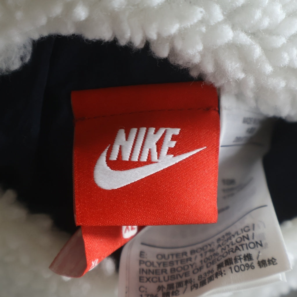 NIKE(ナイキ) VM SWOOSH FULL ZIP JACKET スウッシュ フルジップ リバーシブル ボアジャケット ホワイト/ネイビー BQ6546-114