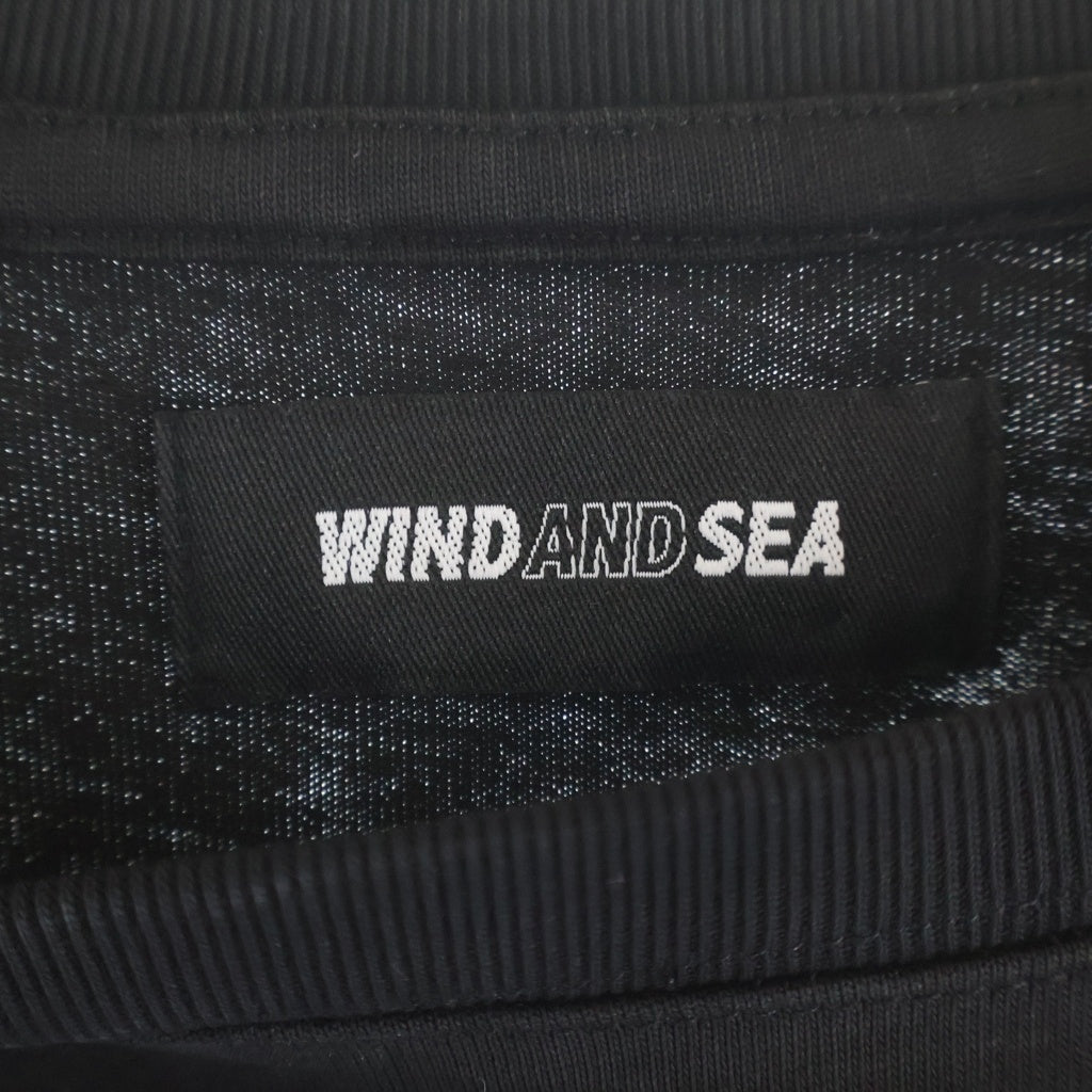 WIND AND SEA(ウィンダンシー) Palmtree Pocket S/S Tee パームツリー ロゴ刺繍 ポケット付き クルーネック 半袖Tシャツ ブラック WDS-O-PLM-24-Q4-CS-02