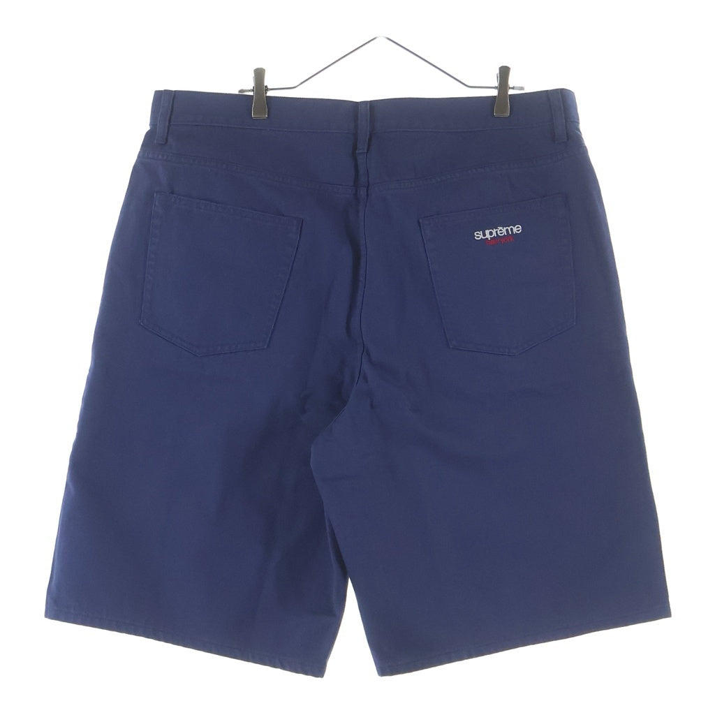 SUPREME(シュプリーム) 24SS Baggy Denim Short バックロゴ刺繍 バギー デニム ショートパンツ ハーフパンツ ショーツ ネイビー