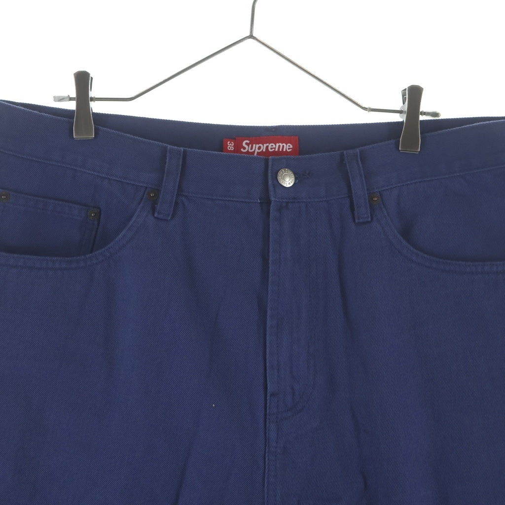 SUPREME(シュプリーム) 24SS Baggy Denim Short バックロゴ刺繍 バギー デニム ショートパンツ ハーフパンツ ショーツ ネイビー