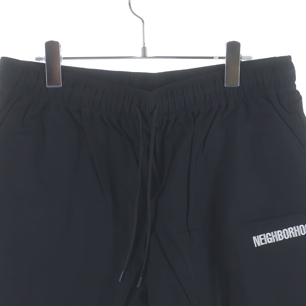 WIND AND SEA(ウィンダンシー) 22SS ×NHWDS NYLON SHORTS ネイバーフッド ロゴプリント ナイロン ショートパンツ ハーフパンツ ショーツ ブラック 221FRWSN-PTM01S