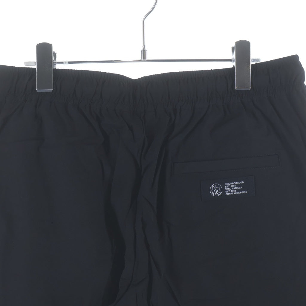 WIND AND SEA(ウィンダンシー) 22SS ×NHWDS NYLON SHORTS ネイバーフッド ロゴプリント ナイロン ショートパンツ ハーフパンツ ショーツ ブラック 221FRWSN-PTM01S