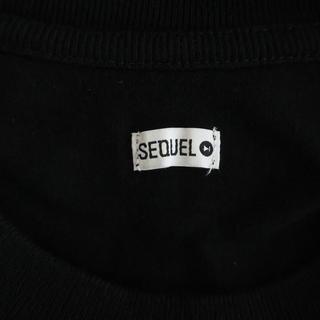SEQUEL(シークエル) 22AW ロゴプリント クルーネック 半袖Tシャツ カットソー ブラック SQ-22AW-ST-12