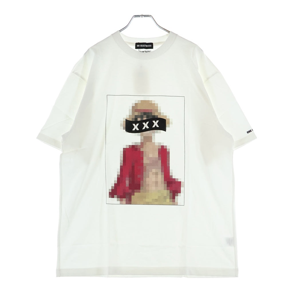 GOD SELECTION XXX(ゴッドセレクショントリプルエックス) 21SS ×Onepiece SS Tee ワンピース モンキー D ルフィ 半袖Tシャツ ホワイト GX-S21-OPST-01