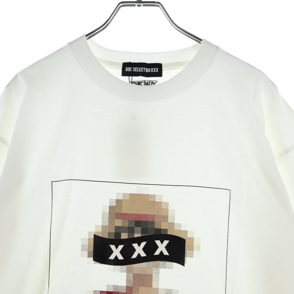 GOD SELECTION XXX(ゴッドセレクショントリプルエックス) 21SS ×Onepiece SS Tee ワンピース モンキー D ルフィ 半袖Tシャツ ホワイト GX-S21-OPST-01
