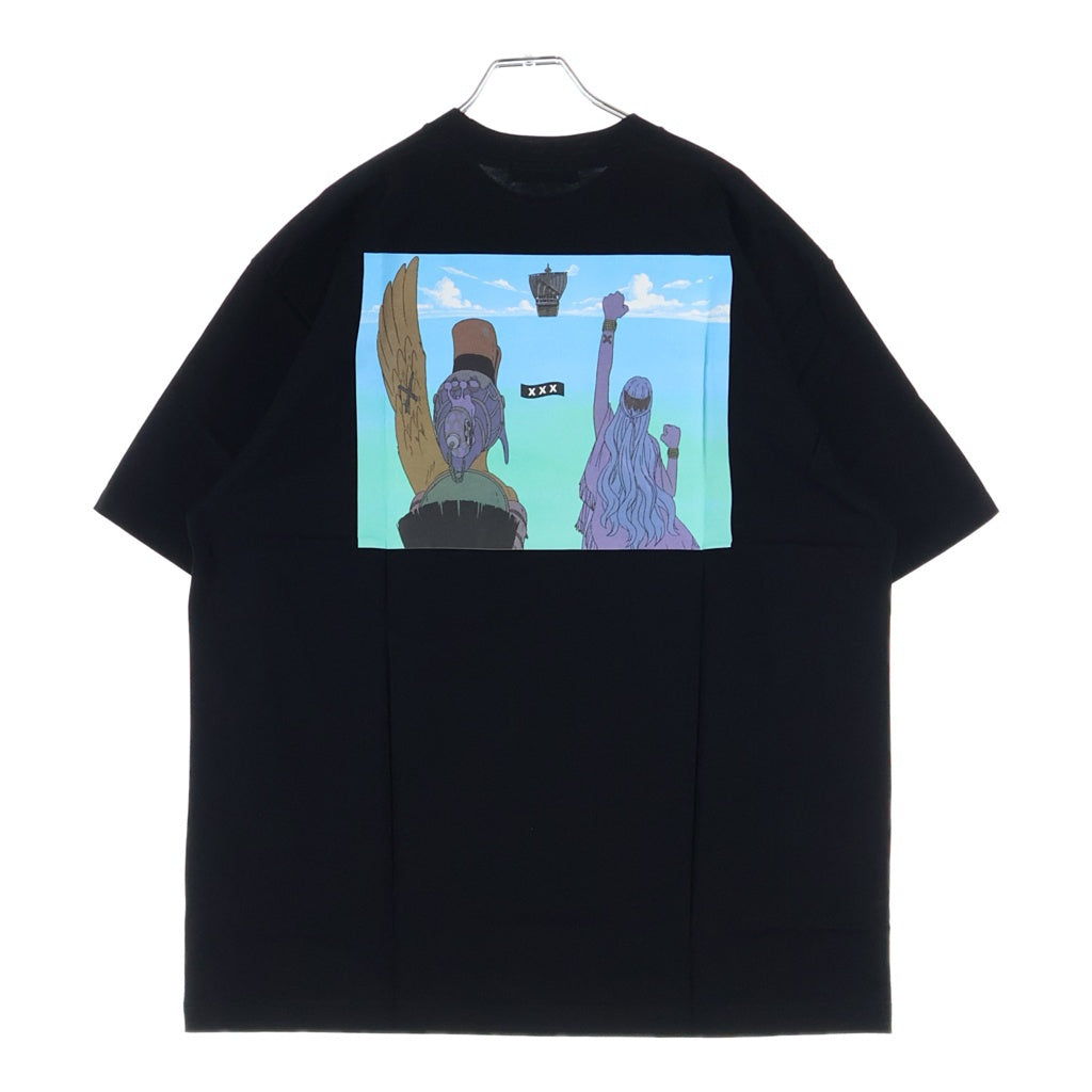 GOD SELECTION XXX(ゴッドセレクショントリプルエックス) 22AW ×Onepiece Pocket SS Tee ワンピース ロゴポケット 半袖Tシャツ ブラック GX-A22-OPST-01