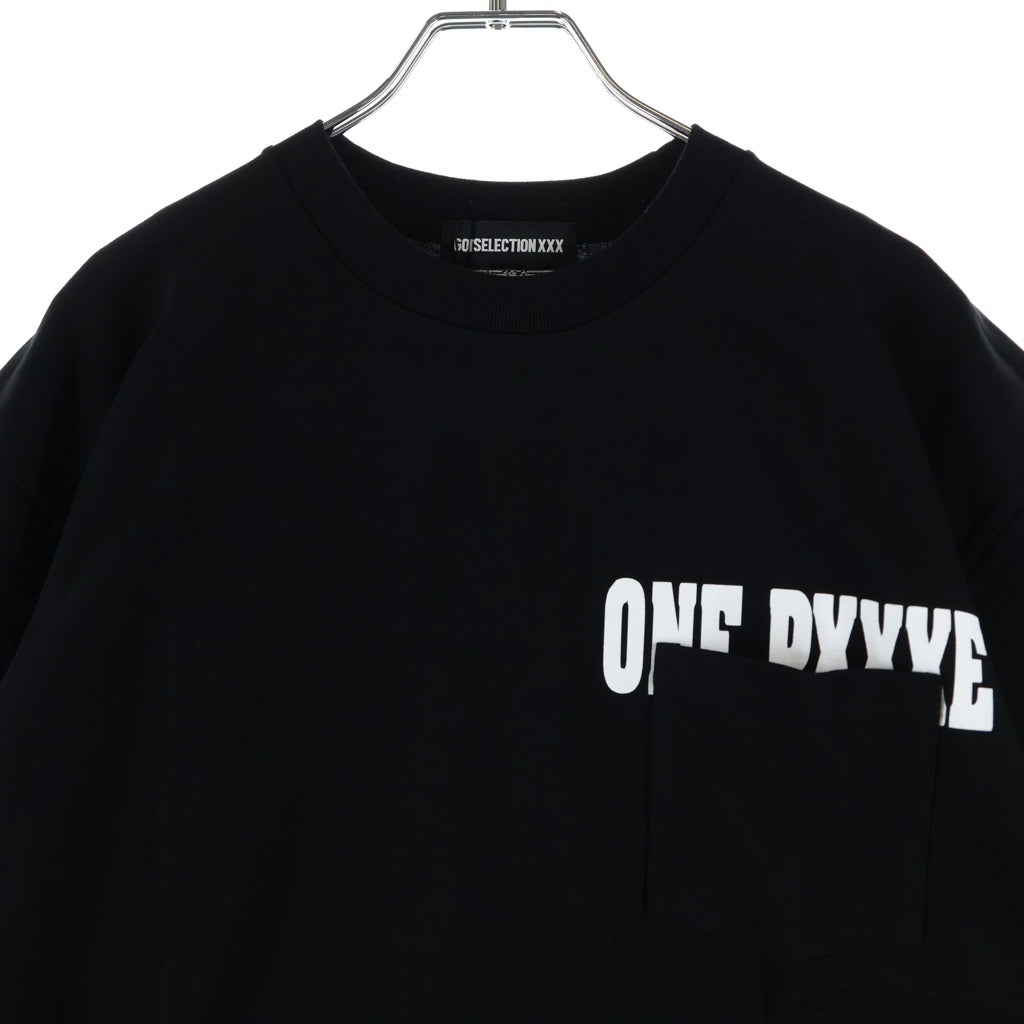 GOD SELECTION XXX(ゴッドセレクショントリプルエックス) 22AW ×Onepiece Pocket SS Tee ワンピース ロゴポケット 半袖Tシャツ ブラック GX-A22-OPST-01