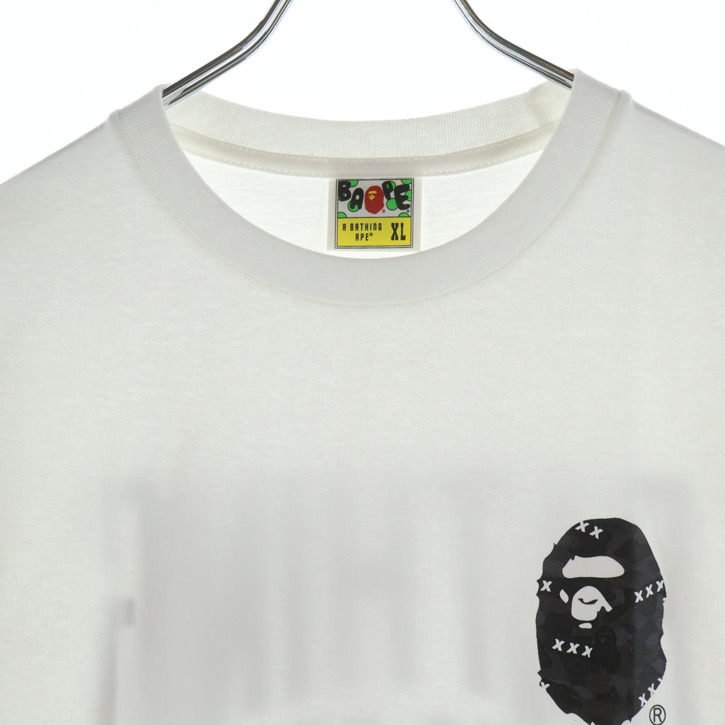 A BATHING APE(アベイシングエイプ) ×GOD SELECTION XXX Small Ape Head S/S Tee ゴッドセレクション サルカモ 半袖Tシャツ ホワイト 001TEF731927X