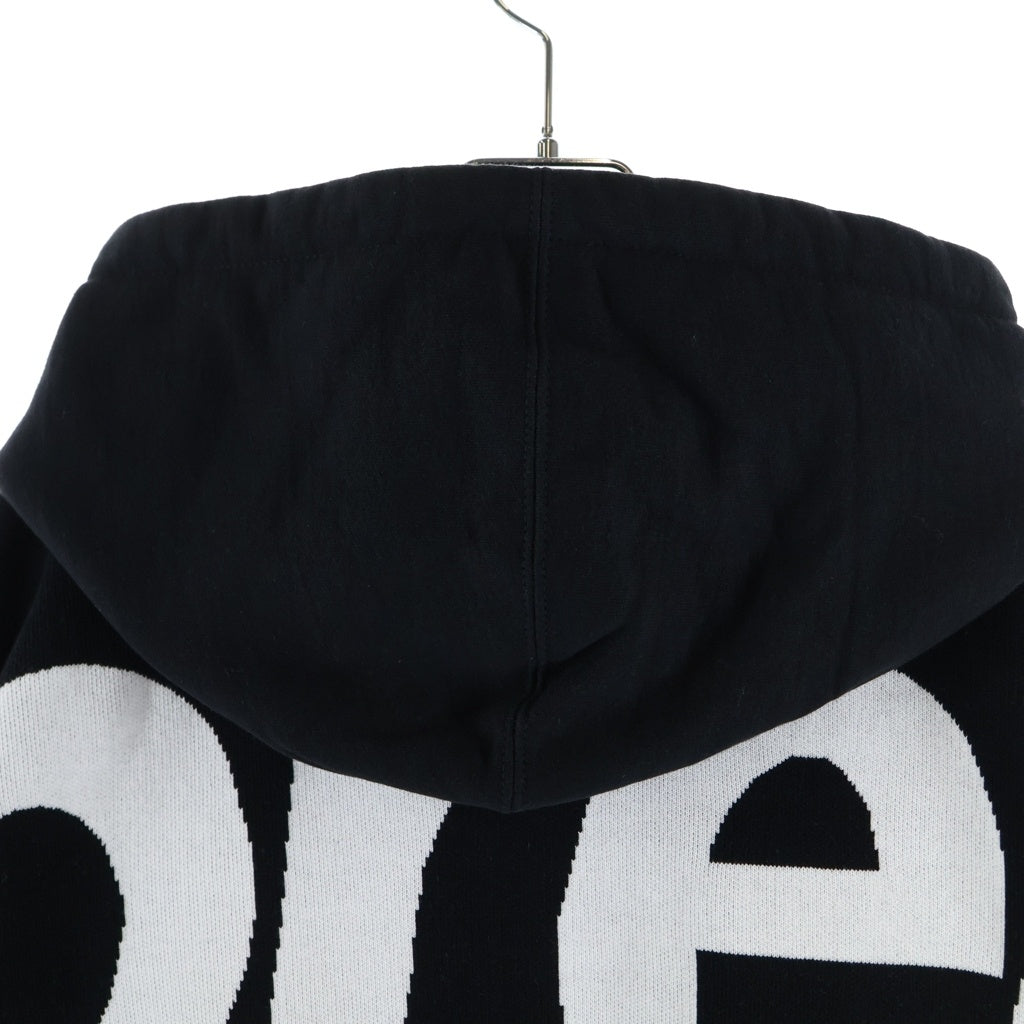 SUPREME(シュプリーム) 23AW Big Logo Jacquard Hooded Sweatshirt ビッグロゴ ジャガードフーディー スウェットプルオーバーパーカー ブラック