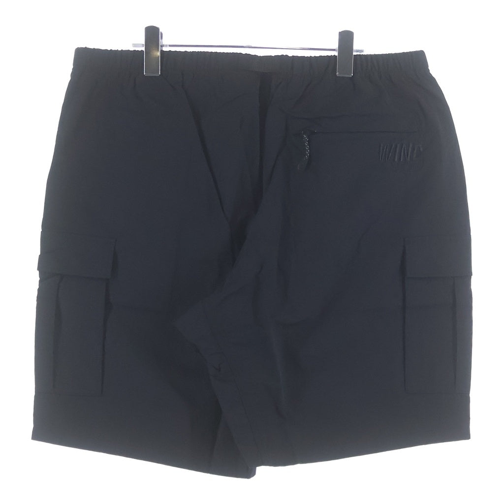 WIND AND SEA(ウィンダンシー) SEA CARGO SHORT ロゴ刺繍 ナイロン カーゴ ショートパンツ ハーフパンツ ショーツ ブラック WDS-O-ESS2-24-Q3-PT-02