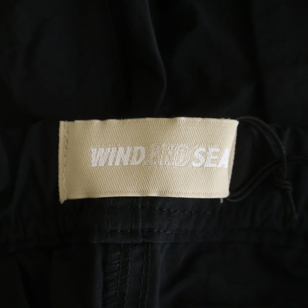 WIND AND SEA(ウィンダンシー) SEA CARGO SHORT ロゴ刺繍 ナイロン カーゴ ショートパンツ ハーフパンツ ショーツ ブラック WDS-O-ESS2-24-Q3-PT-02
