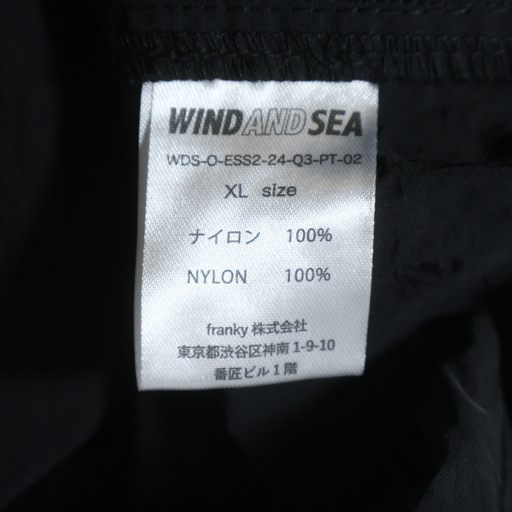 WIND AND SEA(ウィンダンシー) SEA CARGO SHORT ロゴ刺繍 ナイロン カーゴ ショートパンツ ハーフパンツ ショーツ ブラック WDS-O-ESS2-24-Q3-PT-02