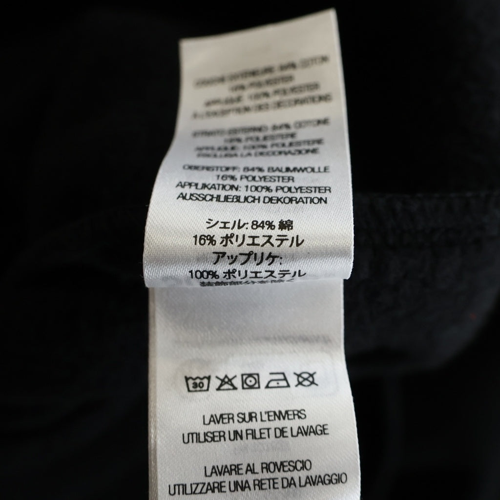 SUPREME(シュプリーム) 23AW Satin Applique Hooded Sweatshirt サテン アップリケ ロゴ スウェット プルオーバーパーカー ブラック