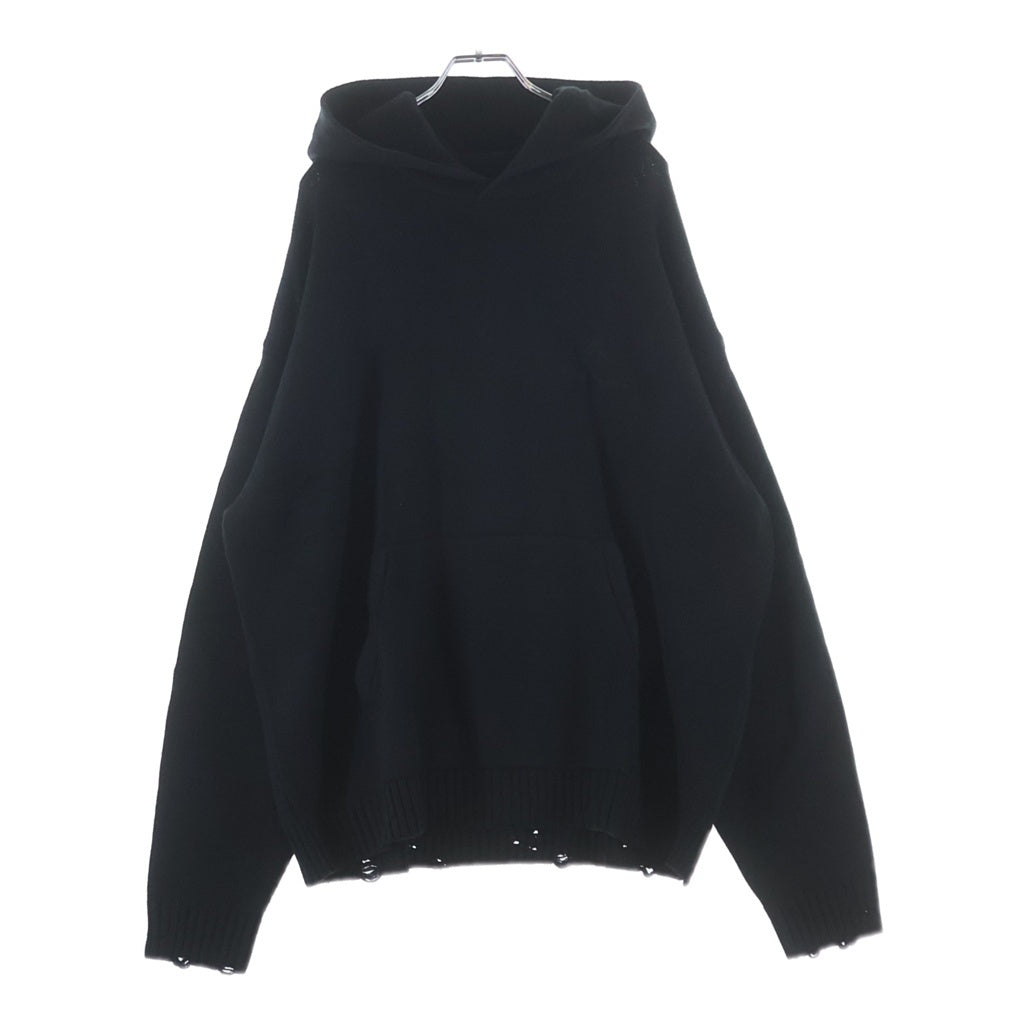 JORDAN BRAND(ジョーダンブランド) ×A MA MANIERE M J AMM HOODIE SWEATER アママニエール ロゴ刺繍 ウール ニット プルオーバーパーカー ブラック FN0611-010