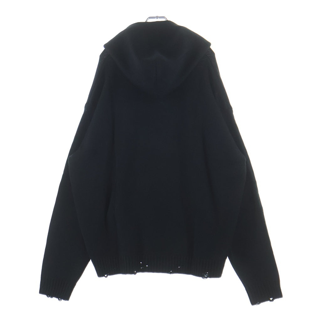 JORDAN BRAND(ジョーダンブランド) ×A MA MANIERE M J AMM HOODIE SWEATER アママニエール ロゴ刺繍 ウール ニット プルオーバーパーカー ブラック FN0611-010