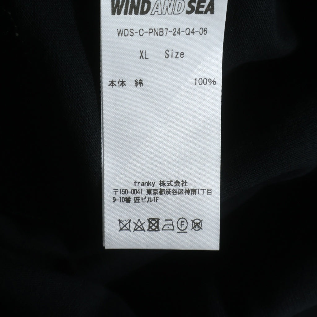WIND AND SEA(ウィンダンシー) ×NBA CHAMPIONS TEE エヌビーエー チャンピオン ロゴプリント クルーネック 半袖Tシャツ カットソー ブラック WDS-C-PNB7-24-Q4-06