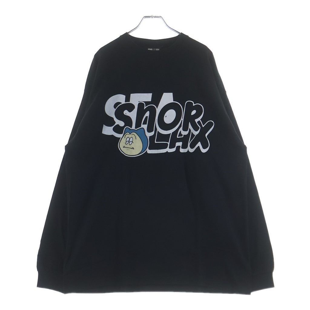 WIND AND SEA(ウィンダンシー) Procject Kabigon L/S Tee プロジェクト カビゴン ポケモン プリント 長袖Tシャツ カットソー ブラック WDS-C-PKM-24-Q2-02