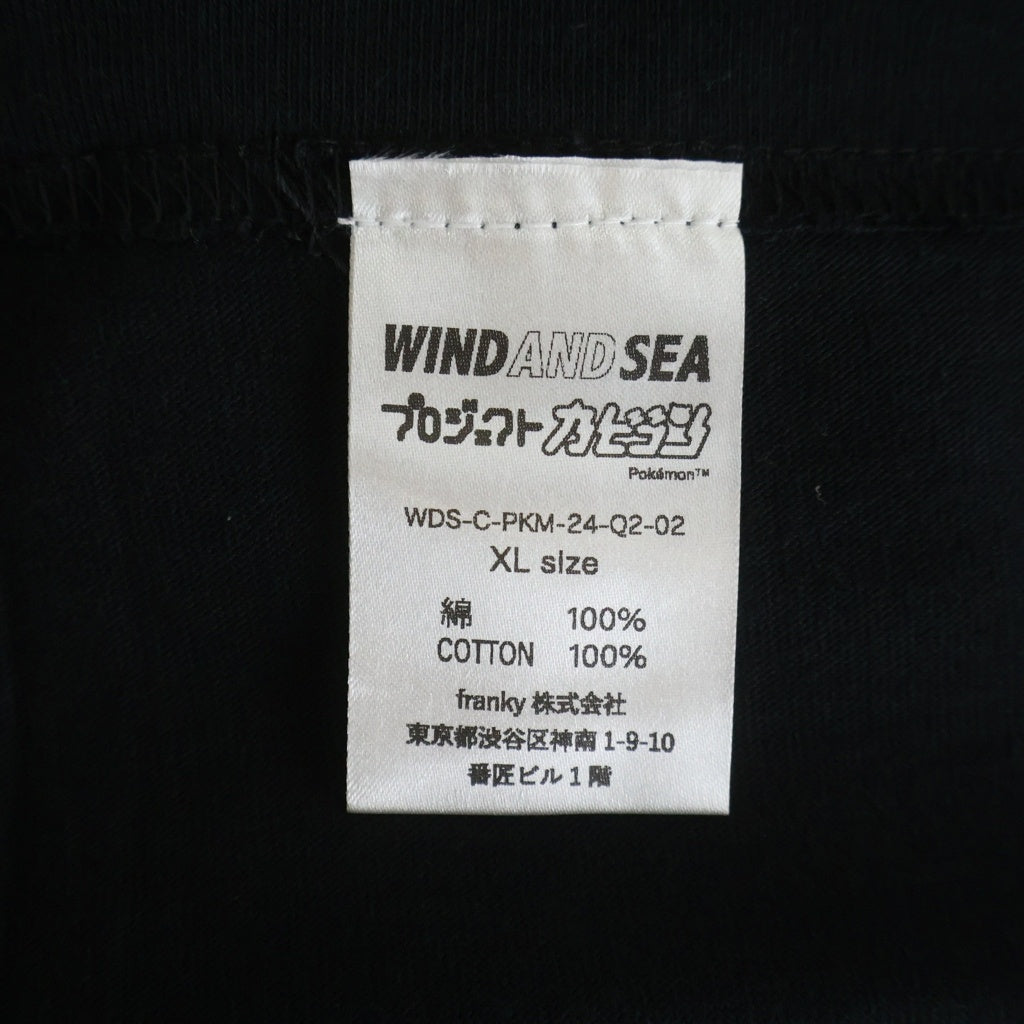 WIND AND SEA(ウィンダンシー) Procject Kabigon L/S Tee プロジェクト カビゴン ポケモン プリント 長袖Tシャツ カットソー ブラック WDS-C-PKM-24-Q2-02