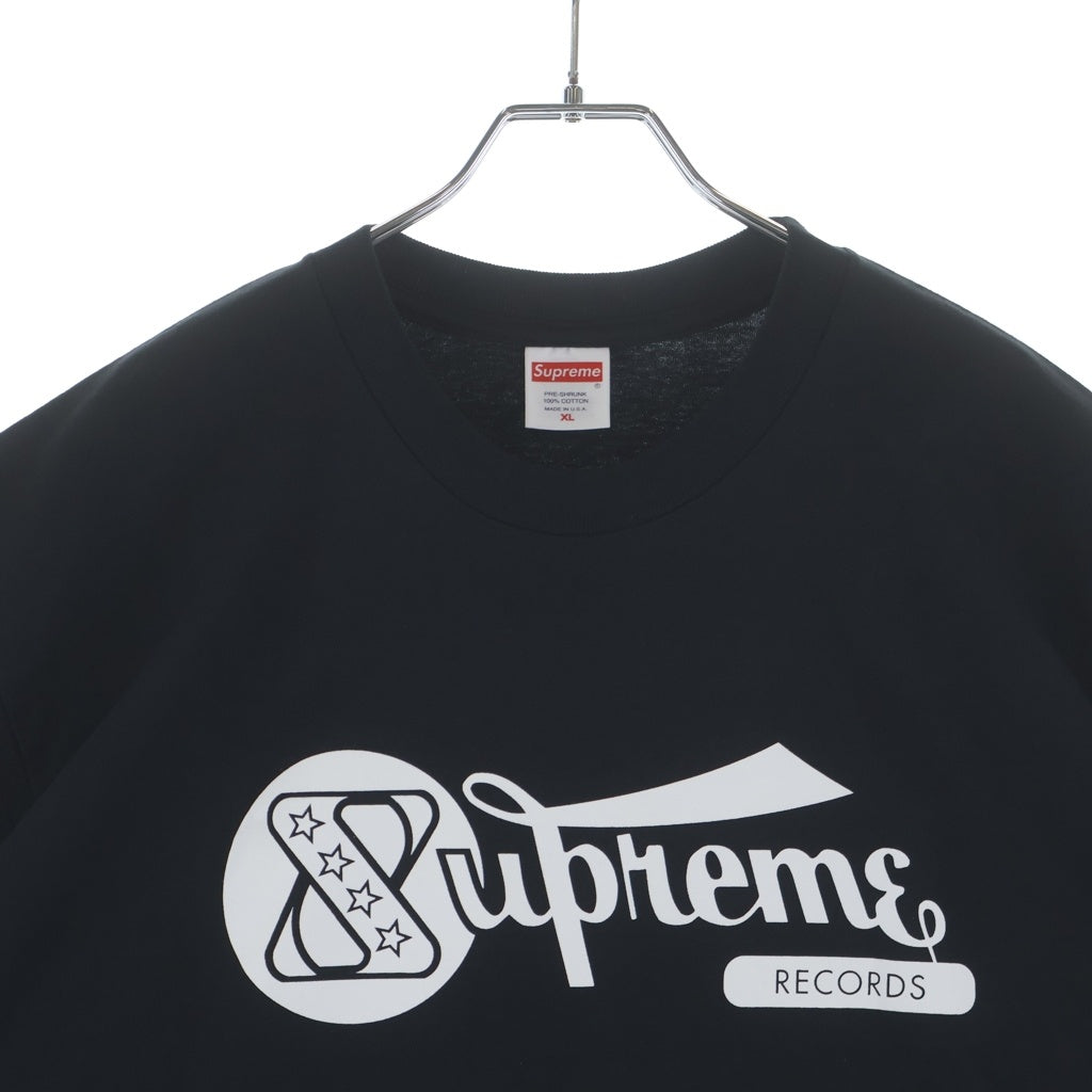 SUPREME(シュプリーム) 24SS Records Tee レコード ロゴプリント 半袖Tシャツ カットソー ブラック