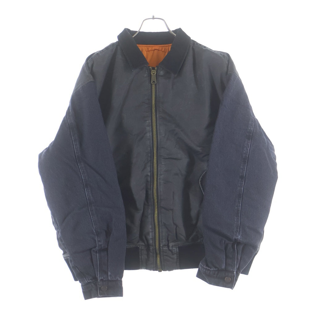 SUPREME(シュプリーム) 23SS Denim Sleeve MA-1 デニムスリーブ ジップアップ フライトジャケット ブルゾン ブラック