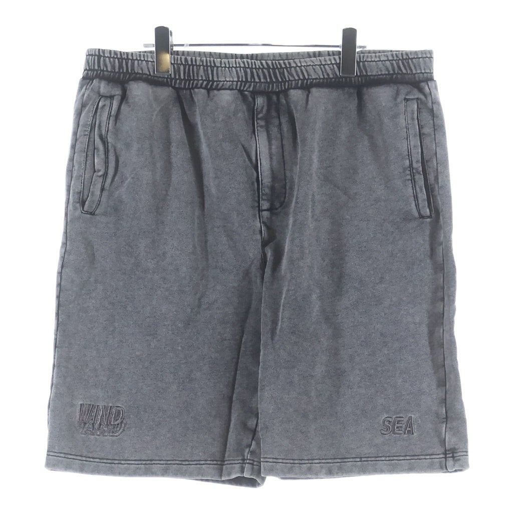 WIND AND SEA(ウィンダンシー) 24SS HIGH SULFER SHORT ロゴ刺繍 ハイサルファー スウェット ショートパンツ ハーフパンツ ショーツ ブラック WDS-O-SIG-24-Q4-PT-01