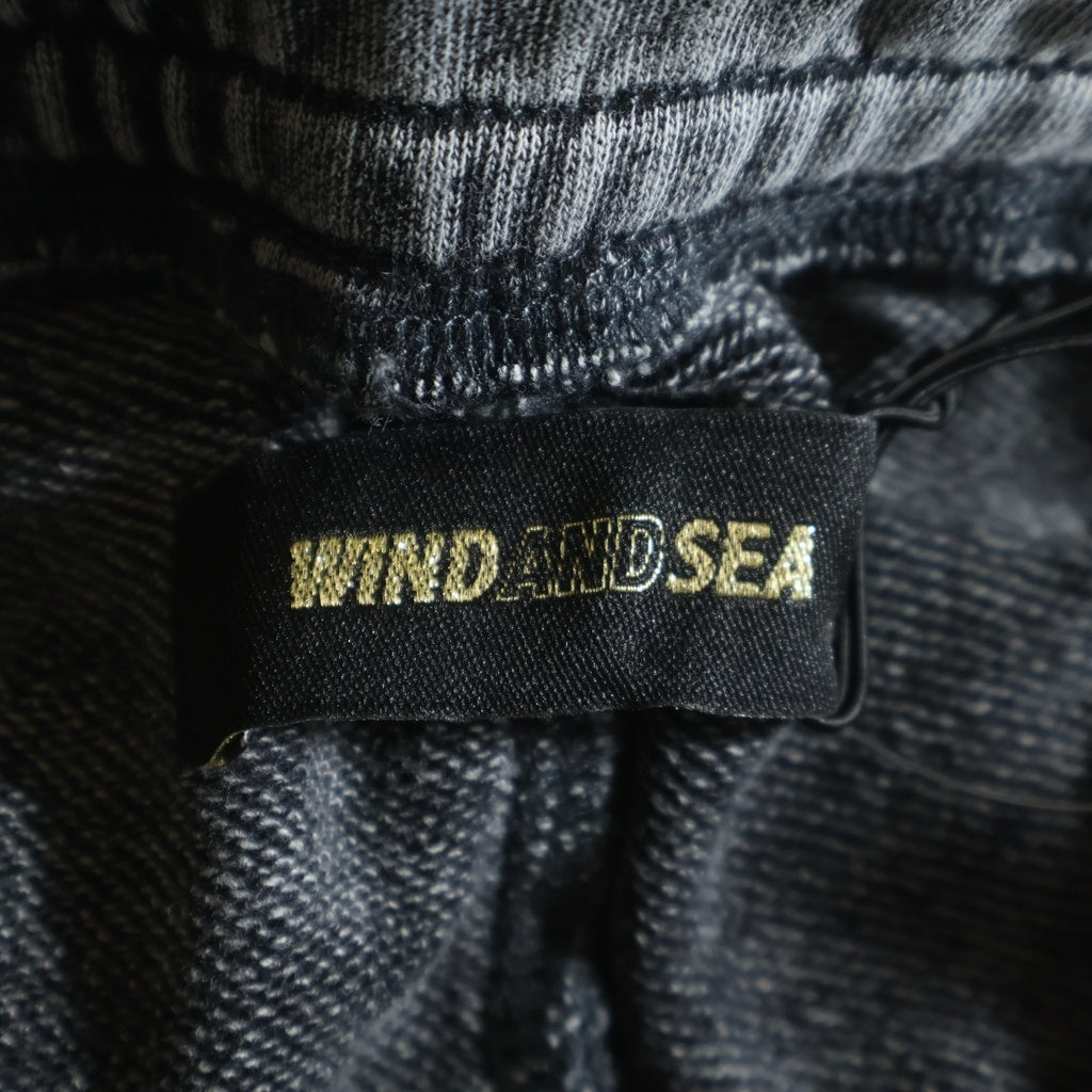 WIND AND SEA(ウィンダンシー) 24SS HIGH SULFER SHORT ロゴ刺繍 ハイサルファー スウェット ショートパンツ ハーフパンツ ショーツ ブラック WDS-O-SIG-24-Q4-PT-01