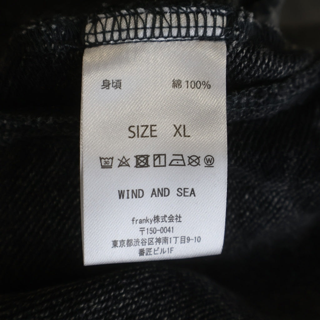 WIND AND SEA(ウィンダンシー) 24SS HIGH SULFER SHORT ロゴ刺繍 ハイサルファー スウェット ショートパンツ ハーフパンツ ショーツ ブラック WDS-O-SIG-24-Q4-PT-01