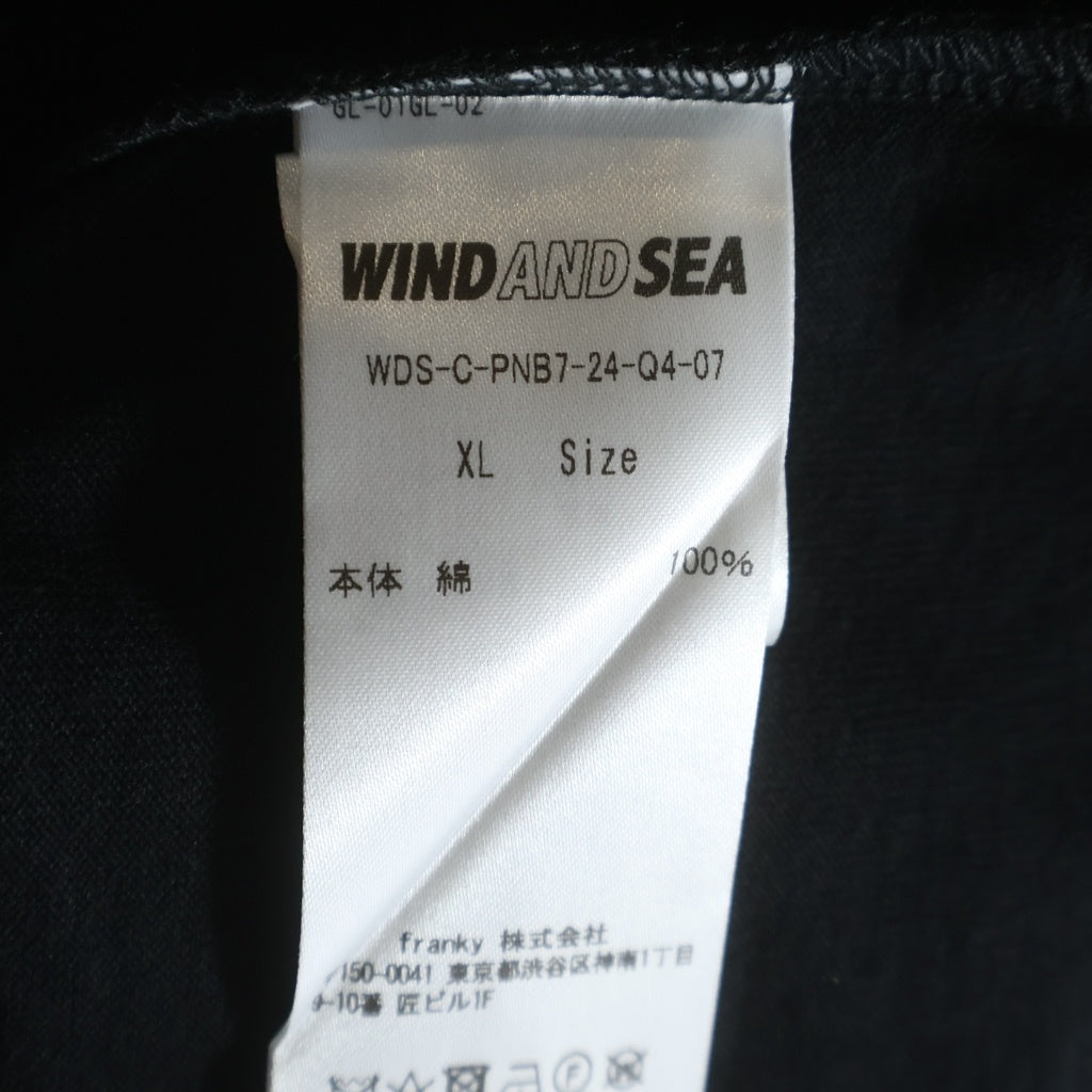 WIND AND SEA(ウィンダンシー) ×NBA CHAMPIONS TEE エヌビーエー チャンピオン ロゴプリント クルーネック 半袖Tシャツ カットソー ブラック WDS-C-PNB7-24-Q4-07