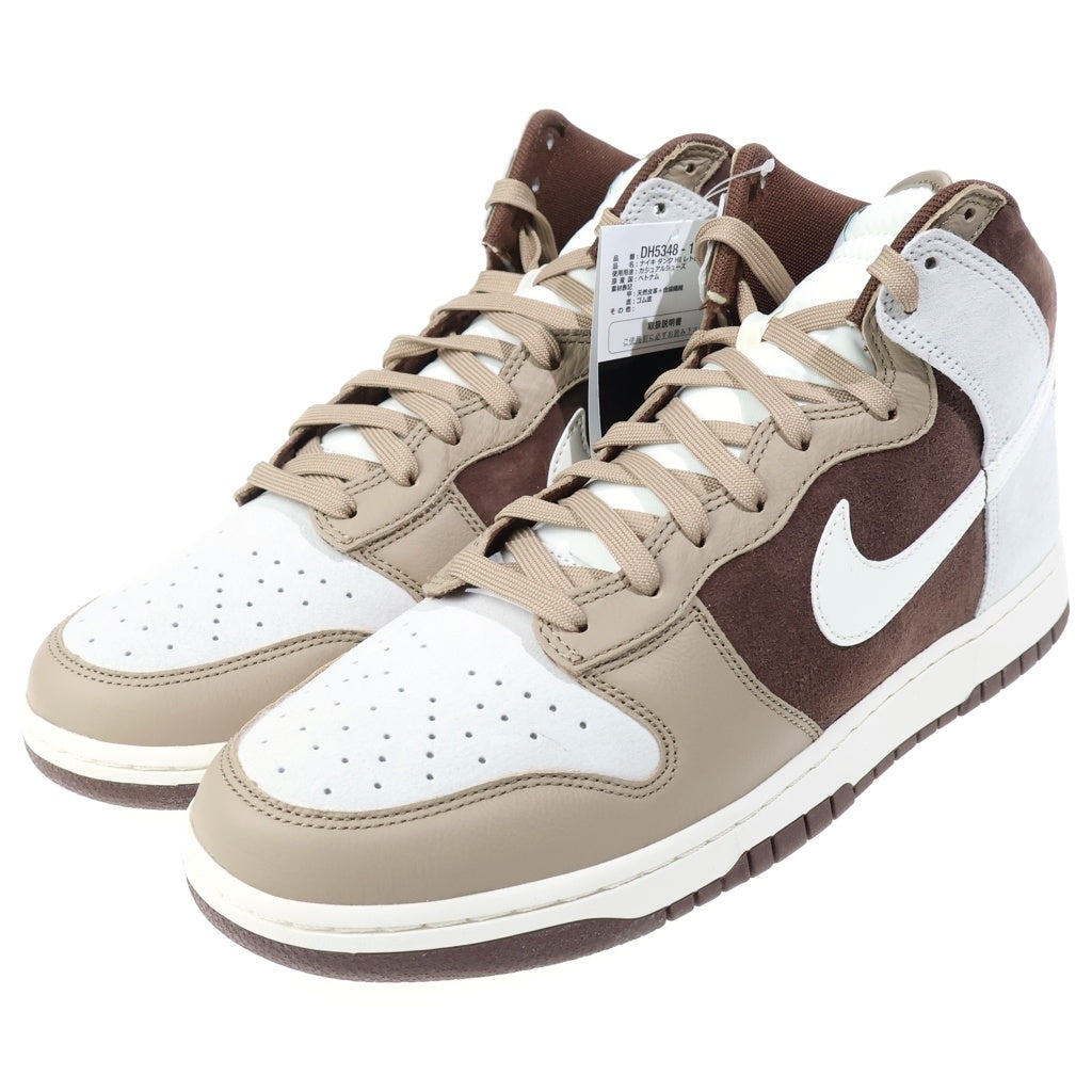 NIKE(ナイキ) DUNK HIGH PRM LIGHT CHOCOLATE DH5348-100 ダンク ライトチョコレート ハイカットスニーカー ホワイト/ブラウン US12/30cm