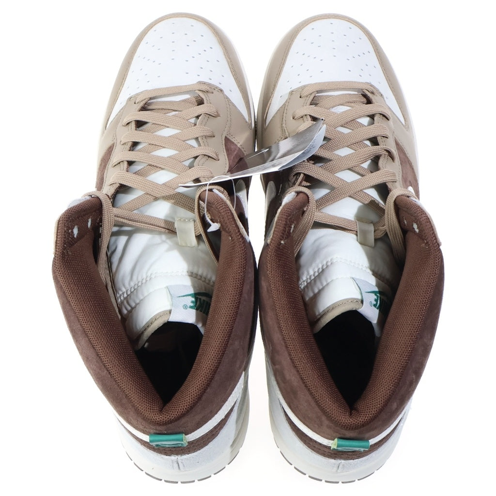 NIKE(ナイキ) DUNK HIGH PRM LIGHT CHOCOLATE DH5348-100 ダンク ライトチョコレート ハイカットスニーカー ホワイト/ブラウン US12/30cm