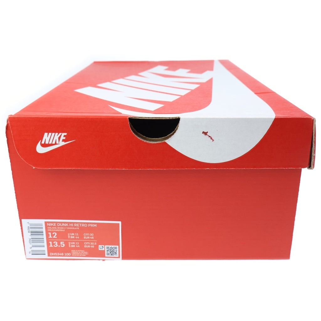 NIKE(ナイキ) DUNK HIGH PRM LIGHT CHOCOLATE DH5348-100 ダンク ライトチョコレート ハイカットスニーカー ホワイト/ブラウン US12/30cm