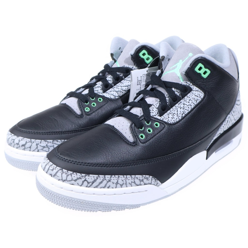 NIKE(ナイキ) AIR JORDAN 3 RETRO GREEN GLOW CT8532-031 エアジョーダン3 レトロ グリーングロー ハイカットスニーカー ブラック US11/29cm