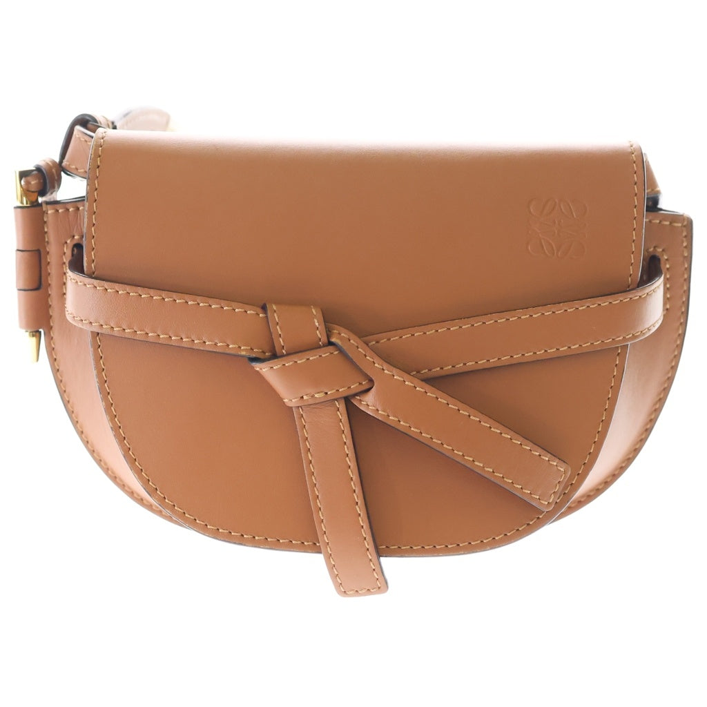 LOEWE(ロエベ) ゲートデュアル ミニ レザー ショルダーバッグ ブラウン レディース