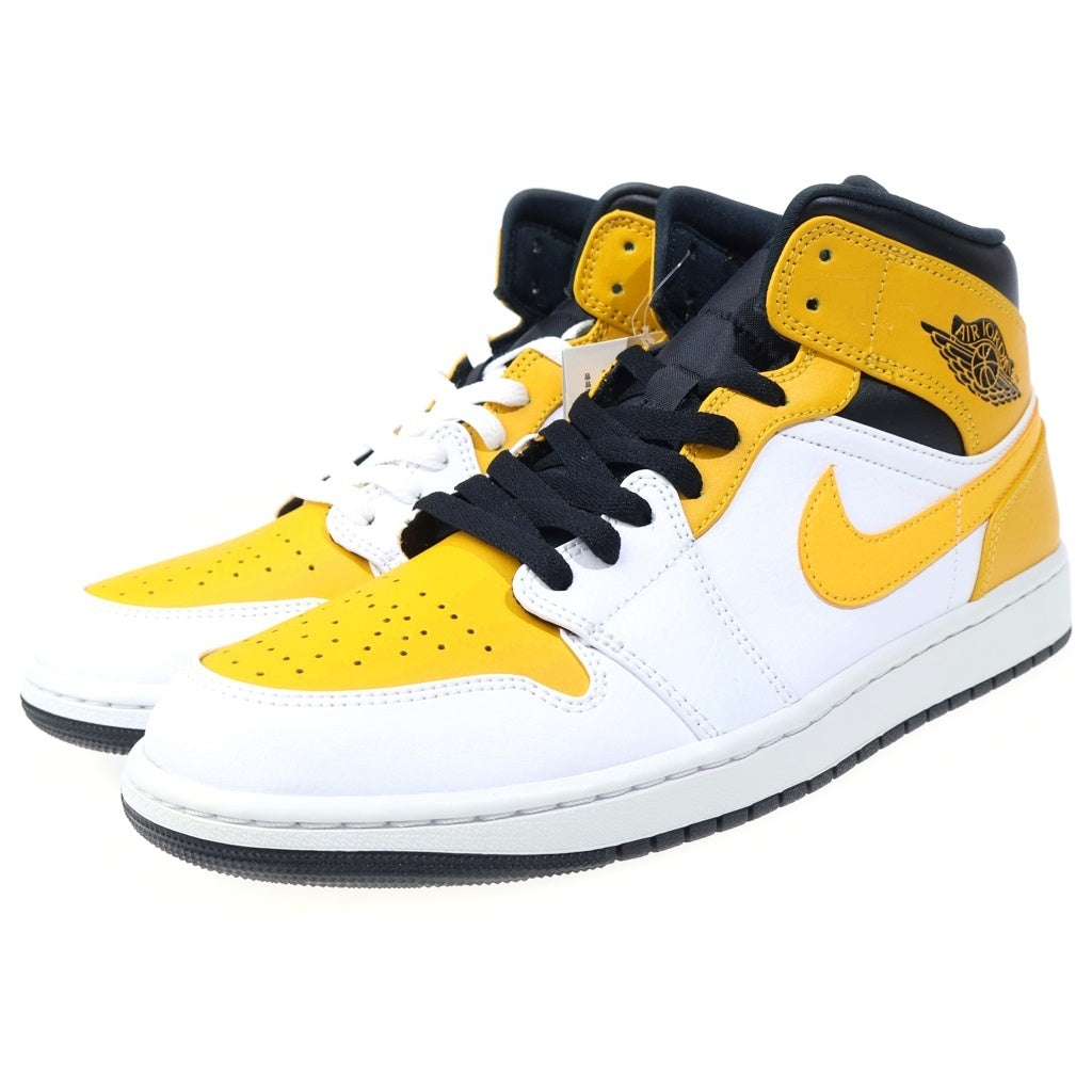 NIKE(ナイキ) AIR JORDAN 1 MID UNIVERSITY GOLD エアジョーダン1 ミッド ユニバーシティ ゴールド ミッドカットスニーカー ホワイト/イエロー US10.5/28.5cm 554724-170