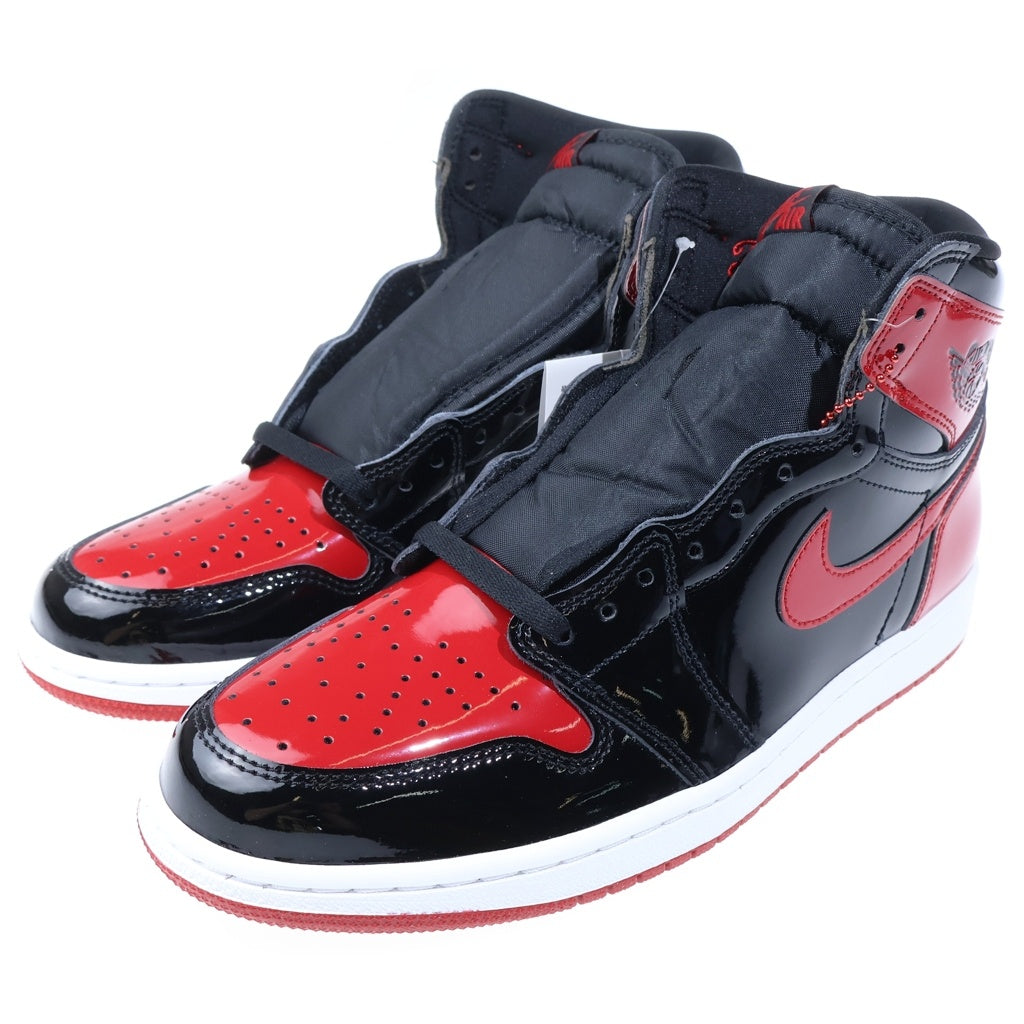 NIKE(ナイキ) AIR JORDAN 1 RETRO HIGH OG BRED PATENT エアジョーダン1 レトロ ブレッド パテント ハイカットスニーカー ブラック/レッド US10/28cm 555088-063