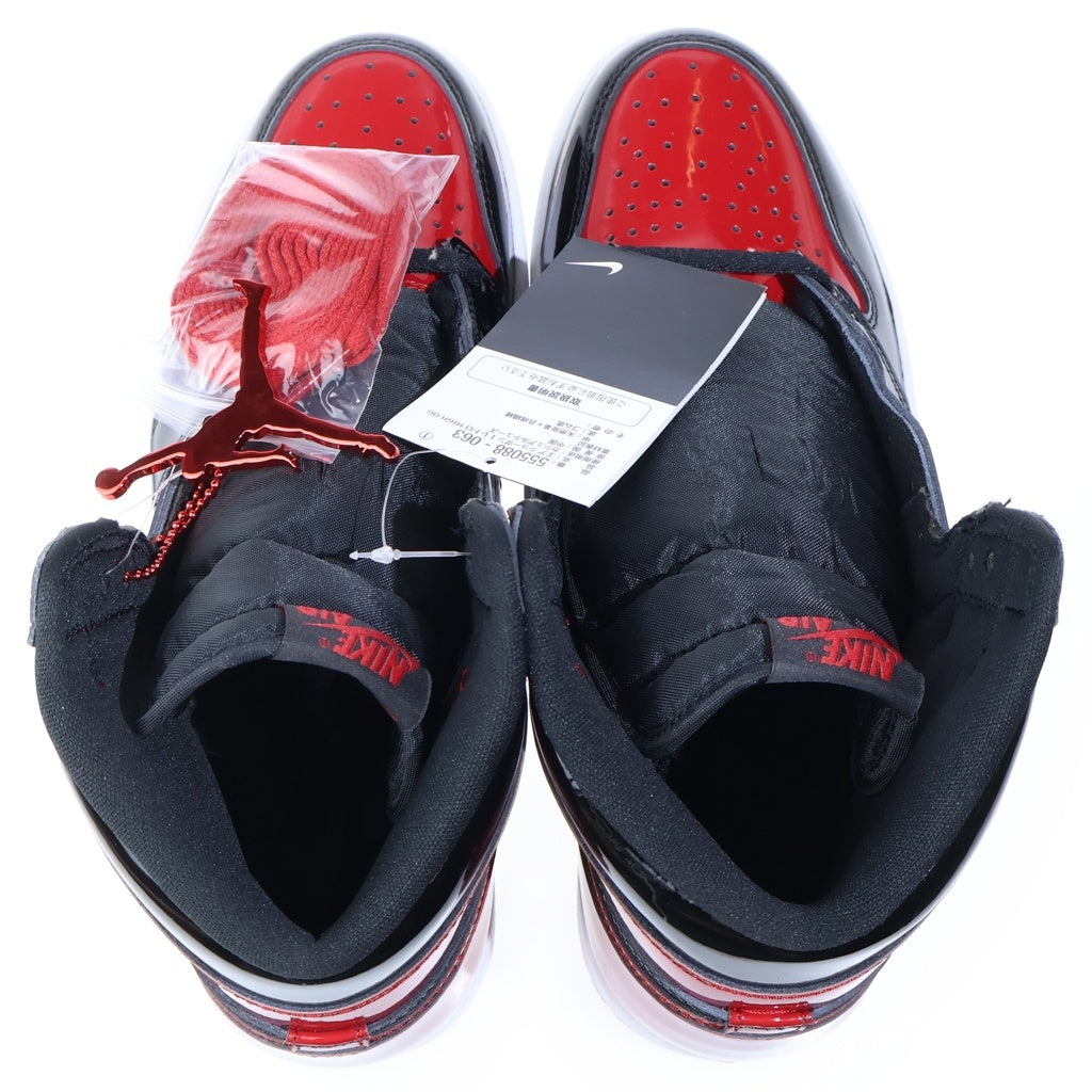NIKE(ナイキ) AIR JORDAN 1 RETRO HIGH OG BRED PATENT エアジョーダン1 レトロ ブレッド パテント ハイカットスニーカー ブラック/レッド US10/28cm 555088-063