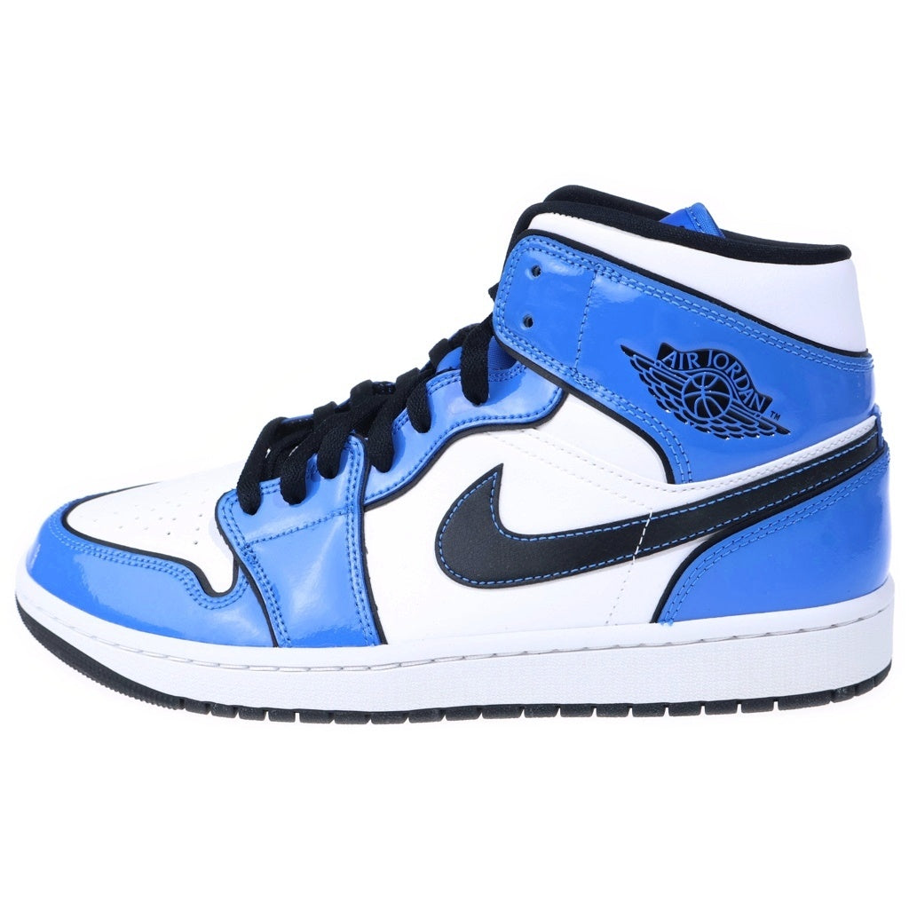 NIKE(ナイキ) AIR JORDAN 1 MID SE SIGNAL BLUE エアジョーダン1 シグナルブルー ミッドカットスニーカー ホワイト/ブルー US10.5/28.5cm DD6834-402