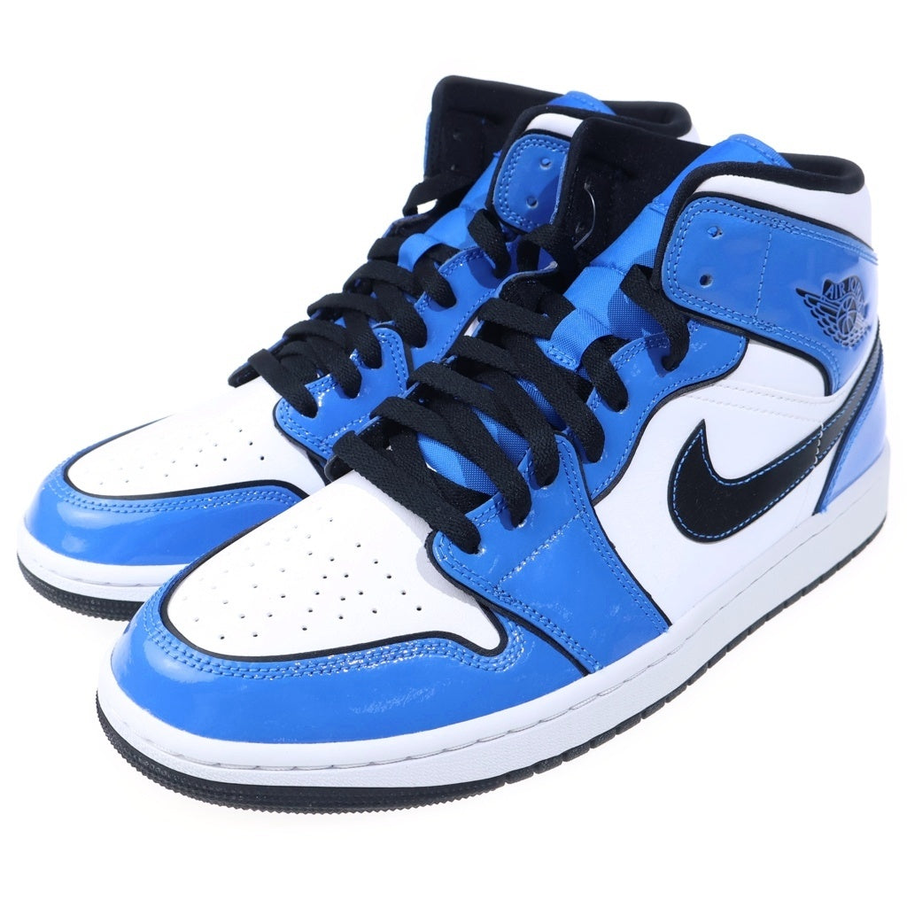 NIKE(ナイキ) AIR JORDAN 1 MID SE SIGNAL BLUE エアジョーダン1 シグナルブルー ミッドカットスニーカー ホワイト/ブルー US10.5/28.5cm DD6834-402