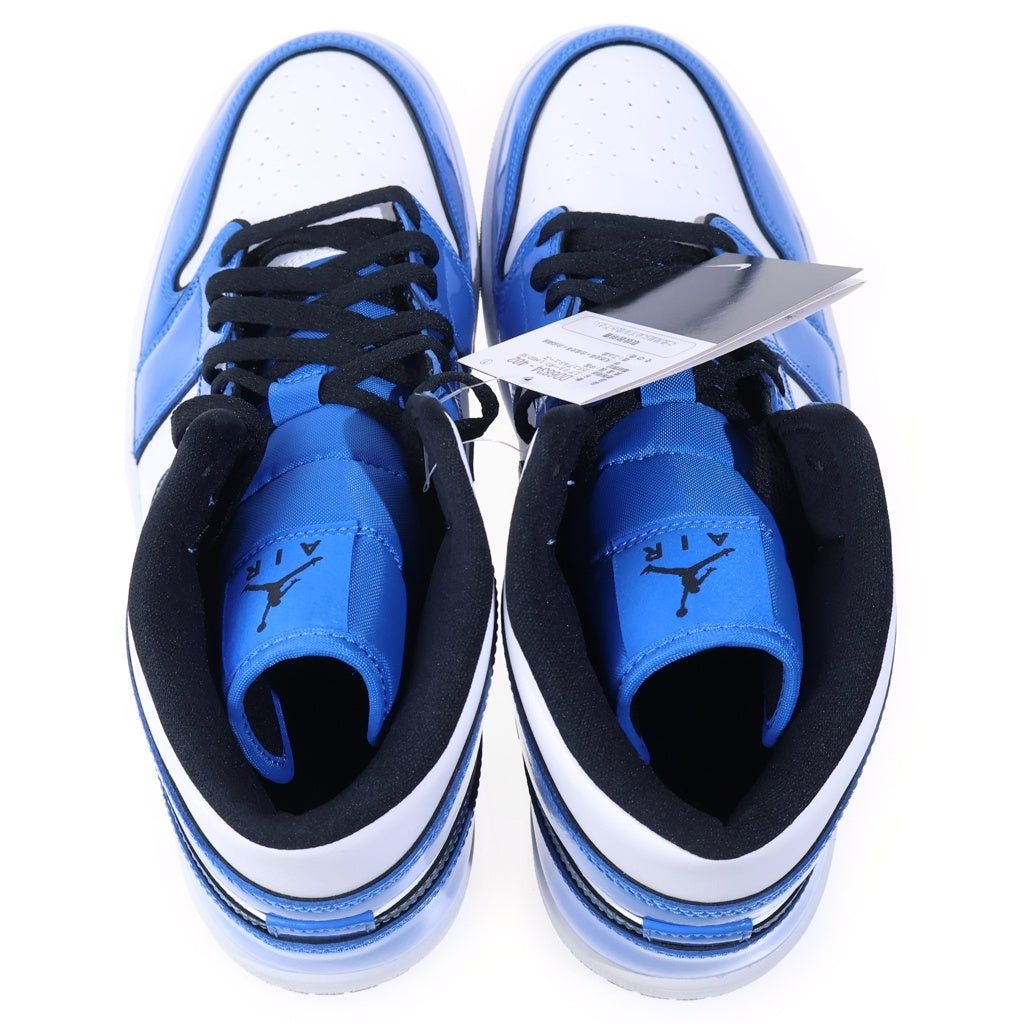 NIKE(ナイキ) AIR JORDAN 1 MID SE SIGNAL BLUE エアジョーダン1 シグナルブルー ミッドカットスニーカー ホワイト/ブルー US10.5/28.5cm DD6834-402