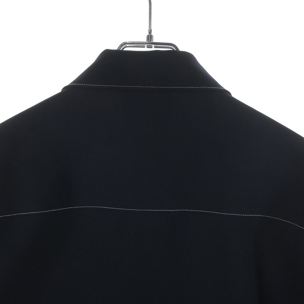 JIL SANDER(ジルサンダー) 25SS SERGE ZIP UP SHIRT ステッチデザイン ジップアップ シャツジャケット ネイビー J22DL0299 J70001